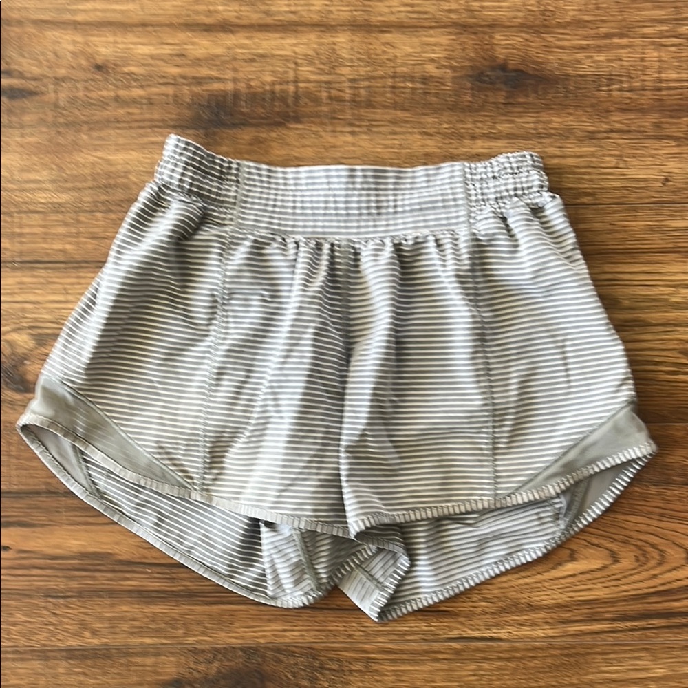 lululemon athletica Gray Striped Athletic Shorts